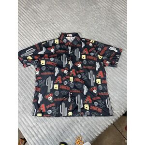 Arizona Diamondbacks SGA Tyson Men's Casual Button Up Shirt XL Black Baseball